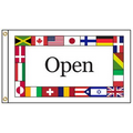 International Open 3' X 5' Knit Poly Flag with Heading and Grommets